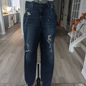 0intage America button flye distressed jeans